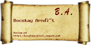 Bocskay Arnót névjegykártya